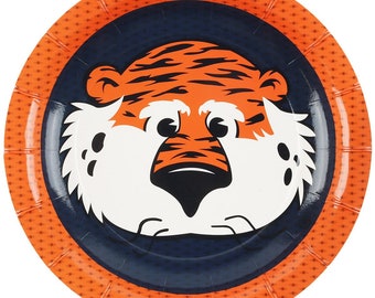 Auburn University Party Plates/War Eagle Party Plates/Auburn Aubie Party Plates/Auburn Party Dessert Plates 8pk
