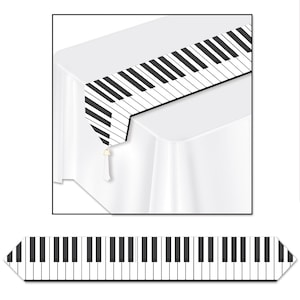 Musical Table Runner/Piano Key Table Runner/Keyboard Table Runner/Printed Keyboard Table Runner 11&quot; x 6&#39;