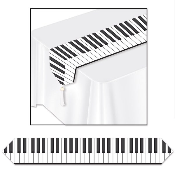 Musical Table Runner/Piano Key Table Runner/Keyboard Table Runner/Printed Keyboard Table Runner 11" x 6'