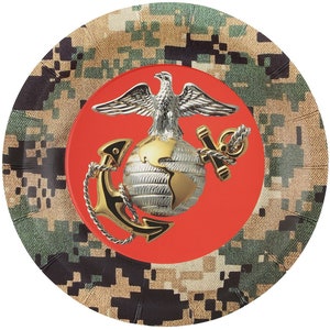 United States Marine Core Party Plates/USMC Party Decorations/Marine Corps Party Plates 7 inch size/Marine Corps Party Plates
