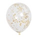6 CT Gold Confetti Balloons/ Gold Party Decorations/ Gold Balloon Decor/ Confetti Balloons Gold/ Gold Party Balloons