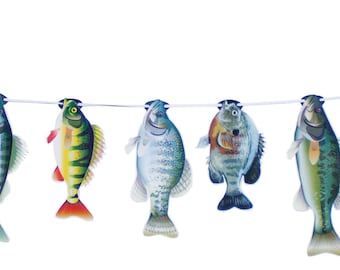 String of Fish Party Banner Fishing Birthday, Fish Decoration