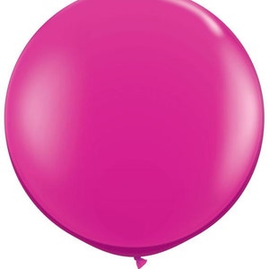 Large Round Bright Pink Latex Balloons/ 4 CT Large Pink Balloons/ XL 24&quot; Inch Round Pink Balloons/ Bright Pink Party Balloons