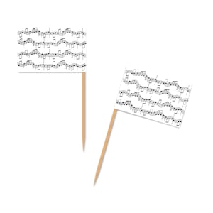 Muzieknoten Party Picks/Music Notes Cupcake Picks/Music Notes Food Party Picks 50 per verpakking