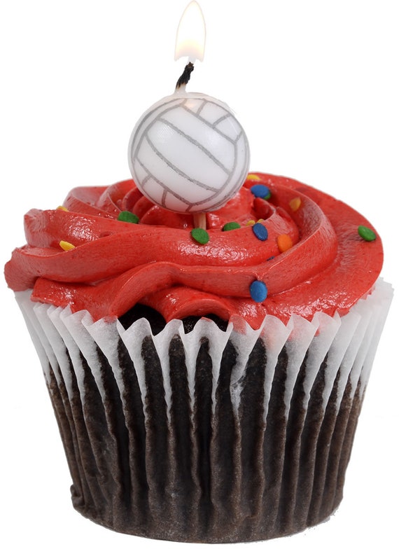 Volleyball Party Candles Volleyball Cake Candles Volleyball Etsy