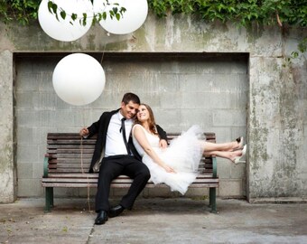 Large Matte White Latex Balloons, 24 Inch, 4 Count