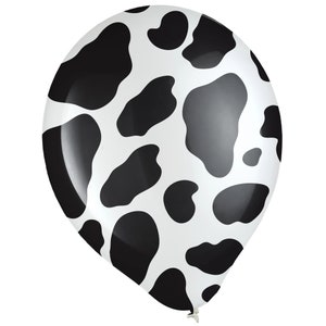 Cow Print Latex Balloons/Cow Print Latex Party Balloons/Farm Themed Cow Print Latex Balloons 6 Pack