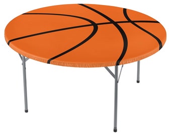 Basketball Party Runde Tischdecke / Deluxe Stay Put Runde Basketball Tischdecke / Runde Basketball Tischdecke mit Stay Put Elastic