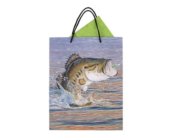 Bass Fishing Party Gift Bag/Fishing Party Gift Bag/Bass Theme Gift  Bag/Retirement Gift Bag
