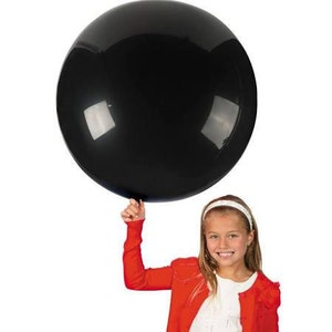 Large Round Black Latex Balloons/ 4 CT Large Black Balloons/ XL 24" Inch Round Black Balloons/ Black Party Balloons