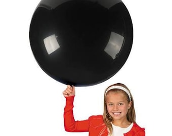 XL Black Latex Balloons, 24 Inch Round, 4 Count