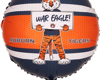 Auburn University Party Balloons/War Eagle Balloons/Auburn Aubie Party Balloons/Auburn Mylar Dual Sided