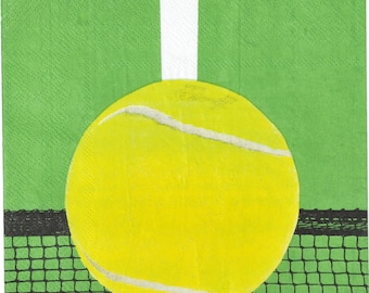 Tennis Party Napkins, High Definition Tennis Ball, 16 Pack