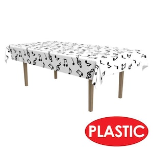 Musical Note Party Tablecover, Rock and Roll Theme (54x108 inches)