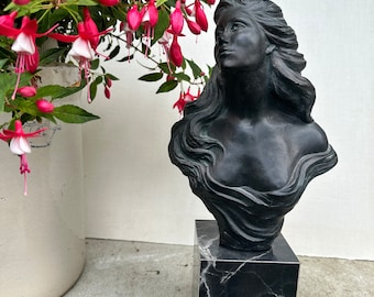 Austin Productions Rodin 1979 Woman Bust Young Girl With Roses on