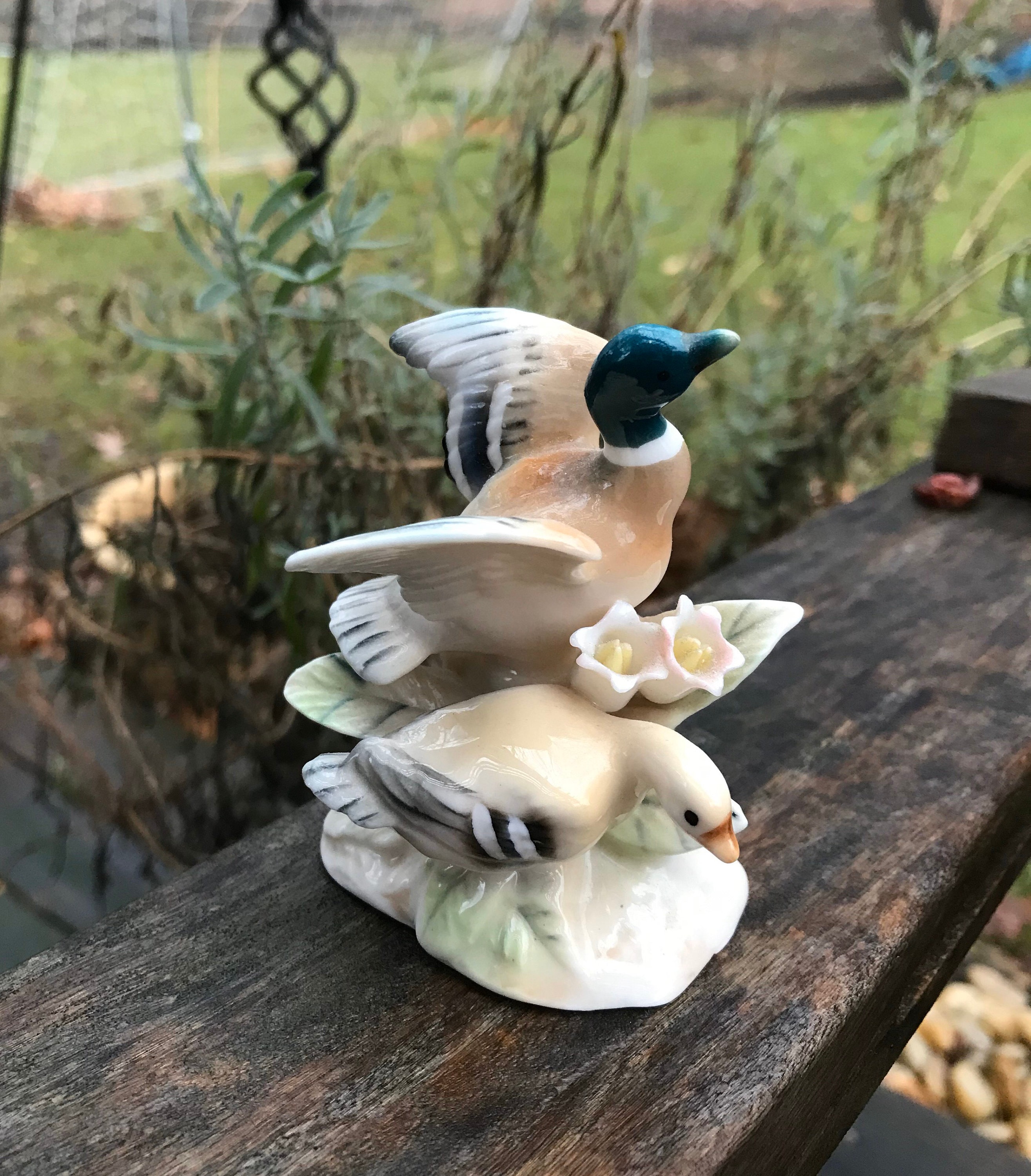 Vintage ARDALT JAPAN Duck Figurine/ Vintage Lenwile China Duck No