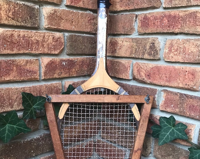 Vintage Tennis Racquet with Wooden Stretcher / Vintage Caprico/Thunder Bird Tennis Racquet with Original Stretcher/Vintage Tennis Racquet