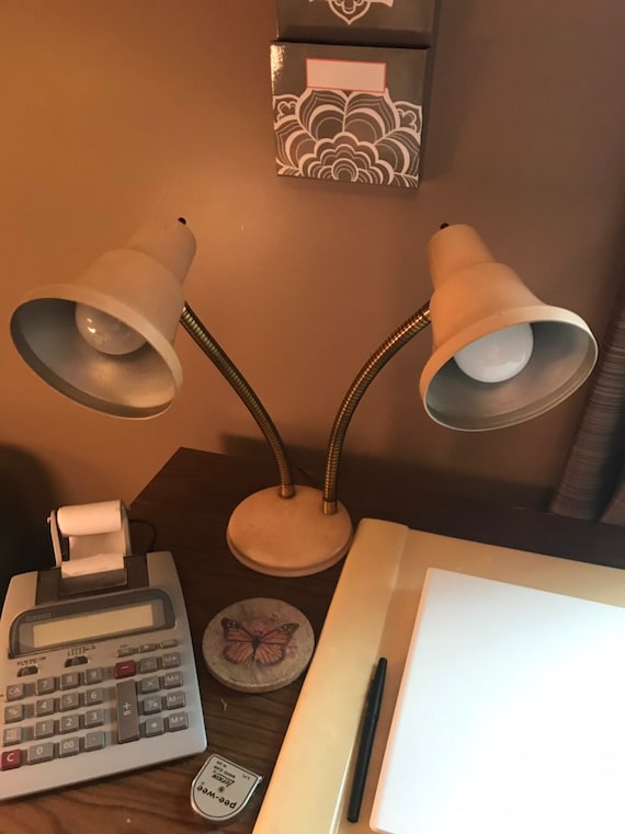 Vintage Atomic Era Double Cone Desk Lamp - Etsy
