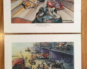 Cars Memorabilia/Vintage GM Car Racing  Prints/Vintage GM Automotive/Car Posters /Cyber Racing/Vintage Poster/Boy Room Decor