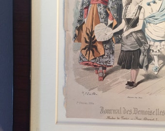 Vintage Fashion Print Journal Des Demoiselles / Victorian and