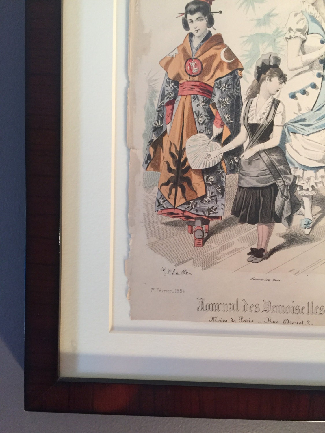 Vintage Fashion Print Journal Des Demoiselles / Victorian and