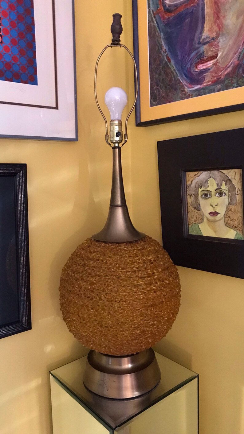 Mid Century Spaghetti Base Table Lamp Lighting Retro Standing Lightening Vintage Lucite
