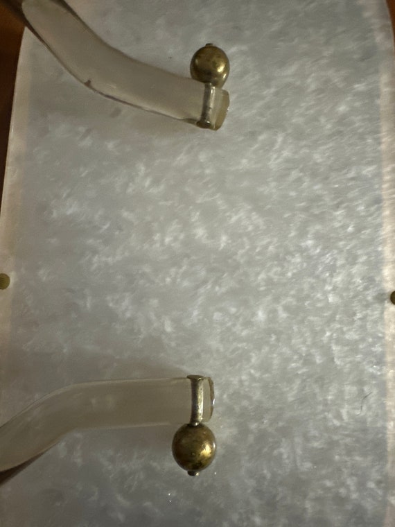 Vintage Brass Purse with Lucite Handle/Art Deco B… - image 9