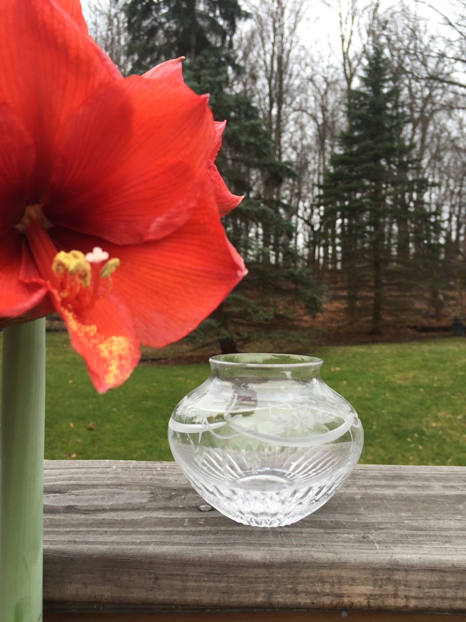Vintage Cut Crystal Small Vase / Glass Vase Etsy