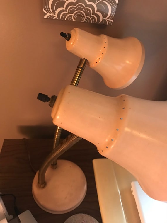 Vintage Atomic Era Double Cone Desk Lamp - Etsy