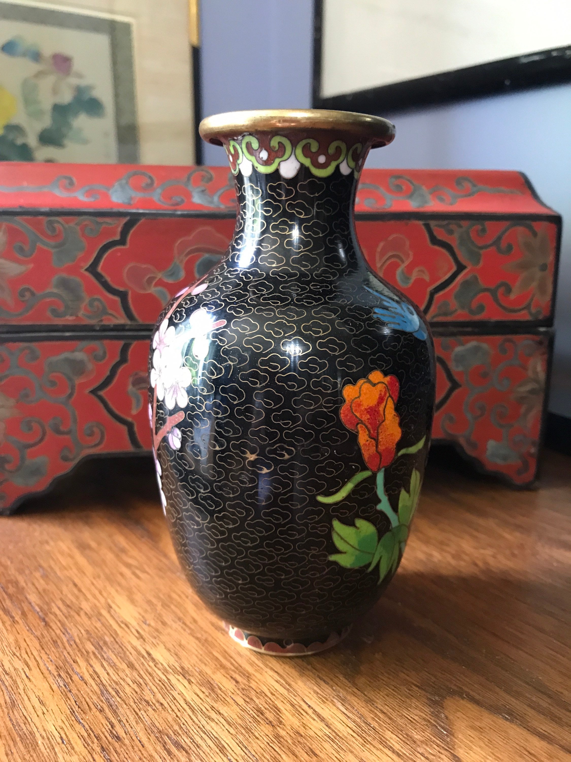 Chinese Cloisonné Small Vase/cloisonné Vase/chinese Art/flower