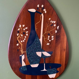 Mid Century Wall Art/Illinois Moulding Teardrop Popcorn Art/Mid Century Wooden Plaque Gravel Art/RetroArt/Atomic Era Art/Gravel Art