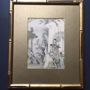 Vintage Japanese Hand Colored Woodblock Print/Japanese Art / Vintage Oriental Art / Original Japanese Framed Art /Japanese Geisha