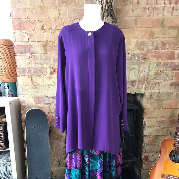 Vintage Purple Sixth Sense Blouse / Shirt / Top - Size 16