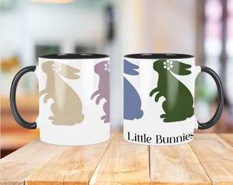 Hop Little Bunny Mug Wrap 11oz and 15oz Mug Wrap Sublimation PNG, Instant Download, Bunny Mug PNG Download, Holiday Mug Wrap, Mom Mug Design