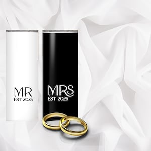 Wedding Tumbler Wraps, 20 oz Skinny Tumbler Sublimation Design Digital Download PNG Instant DIGITAL ONLY, Mr & Mrs Tumbler Wraps for 2025