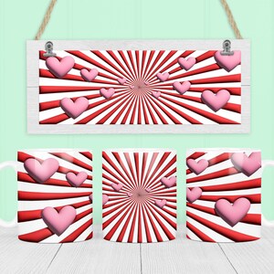 Valentine&#39;s Day Mug Wrap 11oz and 15oz Mug Wrap Sublimation PNG, Instant Download, Hearts Mug PNG Download, Holiday Mug Wrap, Mom Mug Design