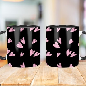 Valentine&#39;s Day Mug Wrap 11oz and 15oz Mug Wrap Sublimation PNG, Instant Download, Hearts Mug PNG Download, Holiday Mug Wrap, Mom Mug Design