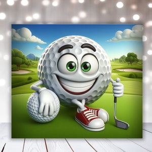 Golf Ball Tumbler Wrap, 20 oz Skinny Tumbler Sublimation Design Digital Download PNG Instant DIGITAL ONLY,  Golfer Tumbler Wrap