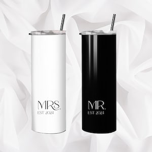 Wedding Tumbler Wraps, 20 oz Skinny Tumbler Sublimation Design Digital Download PNG Instant DIGITAL ONLY, Mr & Mrs Tumbler Wraps