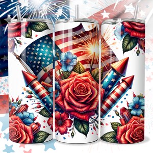 4. Juli Amerikanische Flagge Tumbler Wrap Pathrischer Tumbler Wrap 20 Unzen Skinny Tumbler Sublimation Design Patriotischer Tumble PNG, Amerika Tumbler