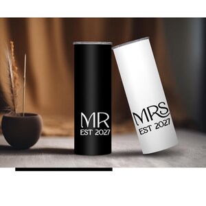 Wedding Tumbler Wraps, 20 oz Skinny Tumbler Sublimation Design Digital Download PNG Instant DIGITAL ONLY, Mr & Mrs Tumbler Wraps for 2027