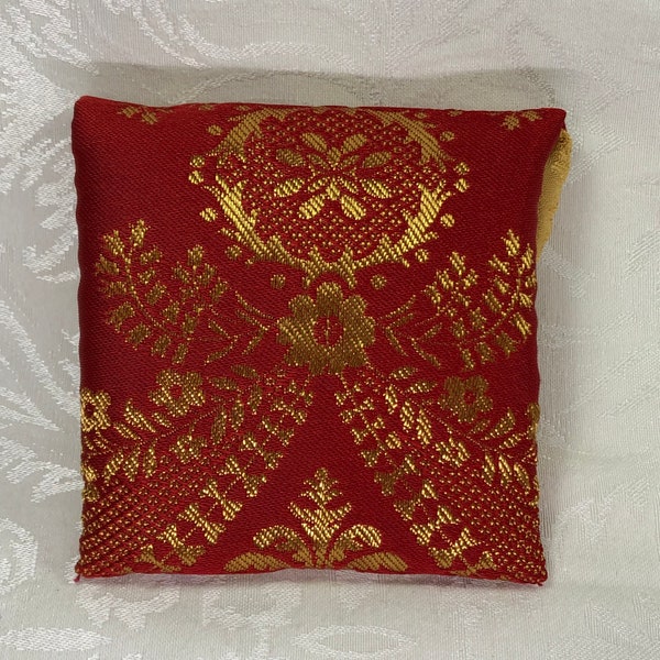 Cordless pyx Burse, Ecclesiastical fabric, 4X4"