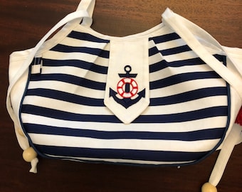 Nautical Blue & white summer hand bag