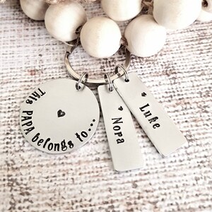 Personalized Papa Key Chain, Grandpa Key Chain, Grandpa Gift, Papa Gift, Gift for Him, Father&#39;s Day Gift, Dad Keychain, Grandpa Keychain