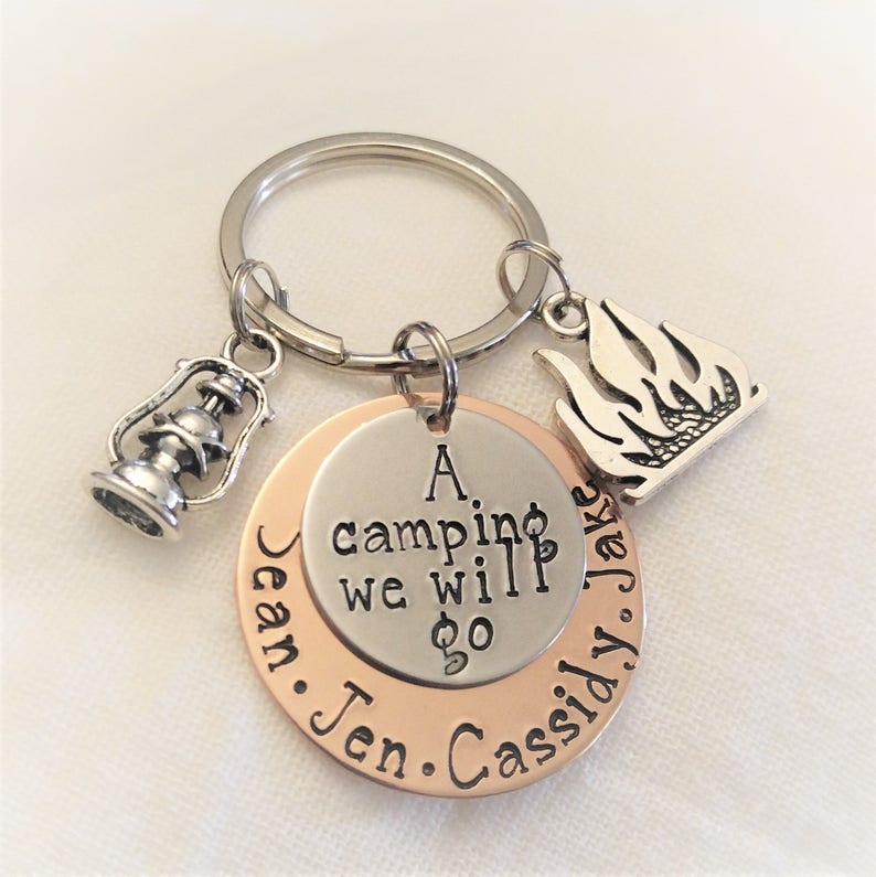 Camping Key ChainGift for CamperPersonalized KeychainGift Etsy