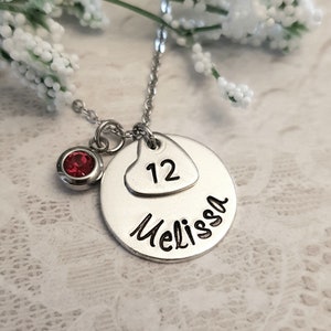 Personalized 12th Birthday Necklace, Girls Birthday Necklace, Daughter Necklace, Birthday Jewelry, Daughter Jewelry, Gift for Daughter