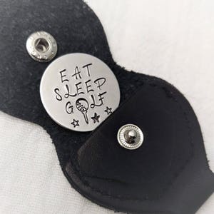 Hand Stamped Golf Ball Marker, Gift for Golfer, Golf Lover Gift, Eat Sleep Golf, Gift for Husband, Father&#39;s Day Gift, Gift for Dad,Golf Gift