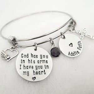 Pulsera conmemorativa personalizada, brazalete conmemorativo, joyería conmemorativa, pulsera en memoria de alguien, joyería de condolencia, joyería por la pérdida de un ser querido