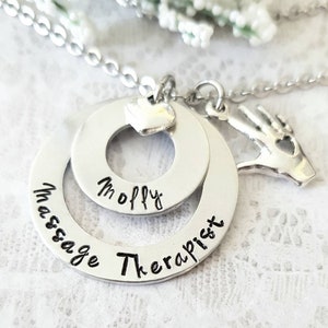 Personalized Massage Therapist Necklace, MT Necklace, Massage Therapy Jewelry, MT Gift, MT Graduation Gift, Massage Therapist Jewelry