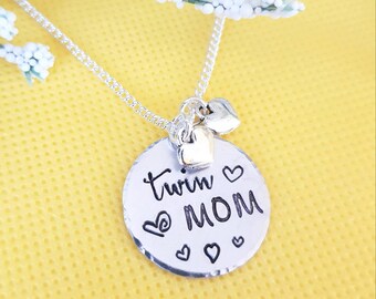 Expecting twins necklace Twin pregnancy gift for mom-to-be from soon to be dad